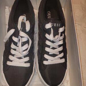 Guess Black Textile Upper Platform Sneakers